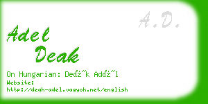 adel deak business card